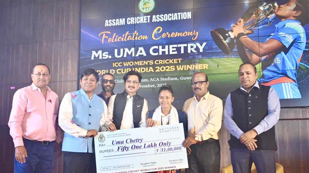 Assam Cricket Association Felicitates Uma Chetry for ICC Women’s World Cup 2025 Champion